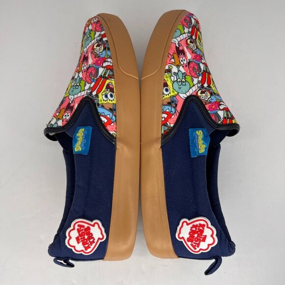 Ground Up Mens Blue SpongeBob SquarePants Canvas Size 11.5 Slip On Shoes - Picture 6 of 9